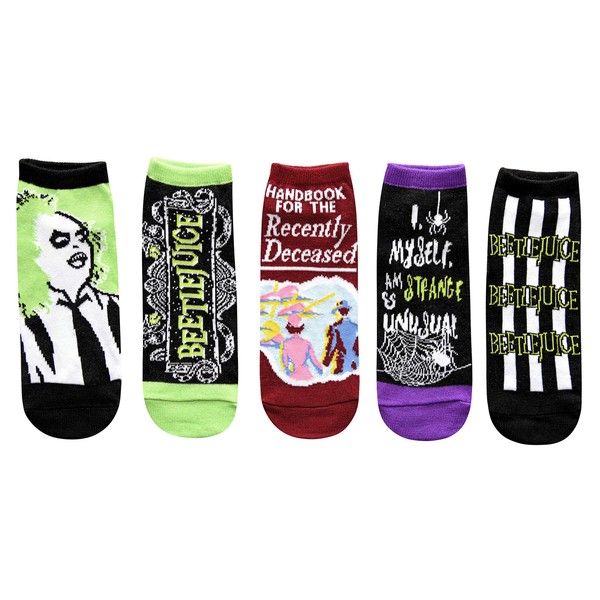 Hyp Beetlejuice Juniors/Womens 5 Pack Ankle Socks