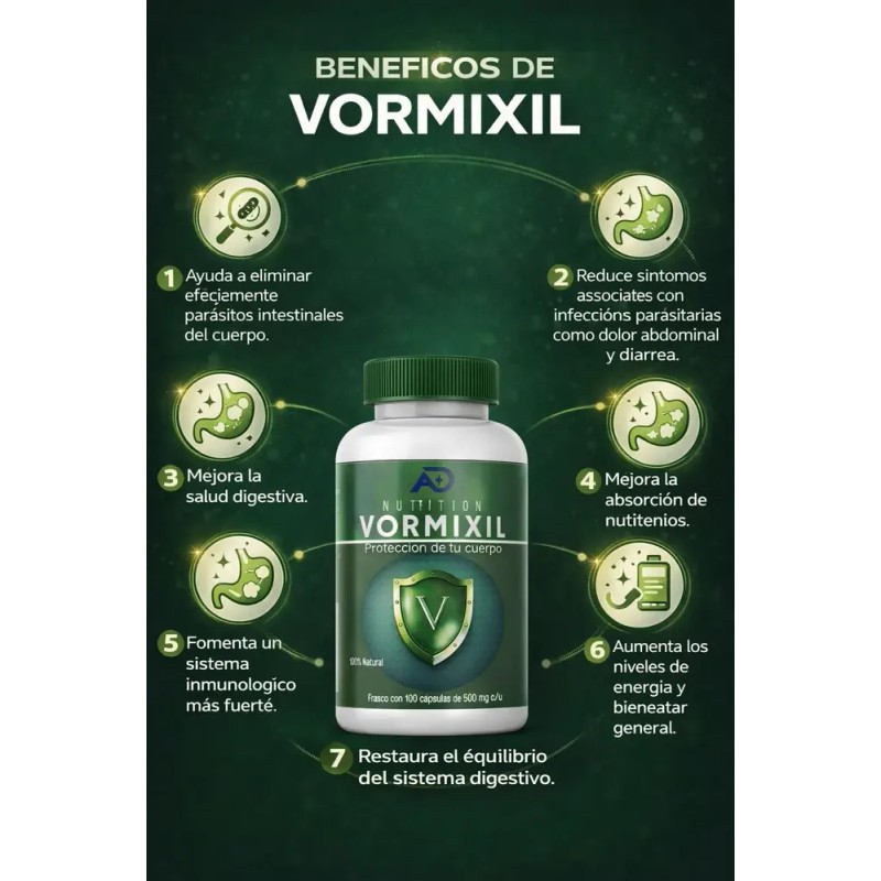 Vormixil 100 Cáps Apoyo Intestinal, Bienestar Digestivo Sabor Sin Sabor