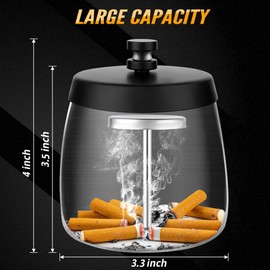 Navani Smell-Proof Ashtray with Lid for Inside & Outdoors | Stylish Outdoor Ash Trays | Windproof Design | Odor-Free Ashtrays for Patio, Garden, and Home