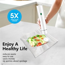 Vixino Vacuum Sealer, vacuum sealer for food, handheld vacuum sealer(Vacuum Sealers+ 20 reusable vacuum seal bags)