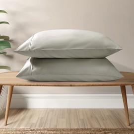 Bioweaves 100% Lyocell Pillow Cases King Size | Silk Alternative King Pillow Covers for Hair and Skin with Envelope Closure – Set of 2, Pewter