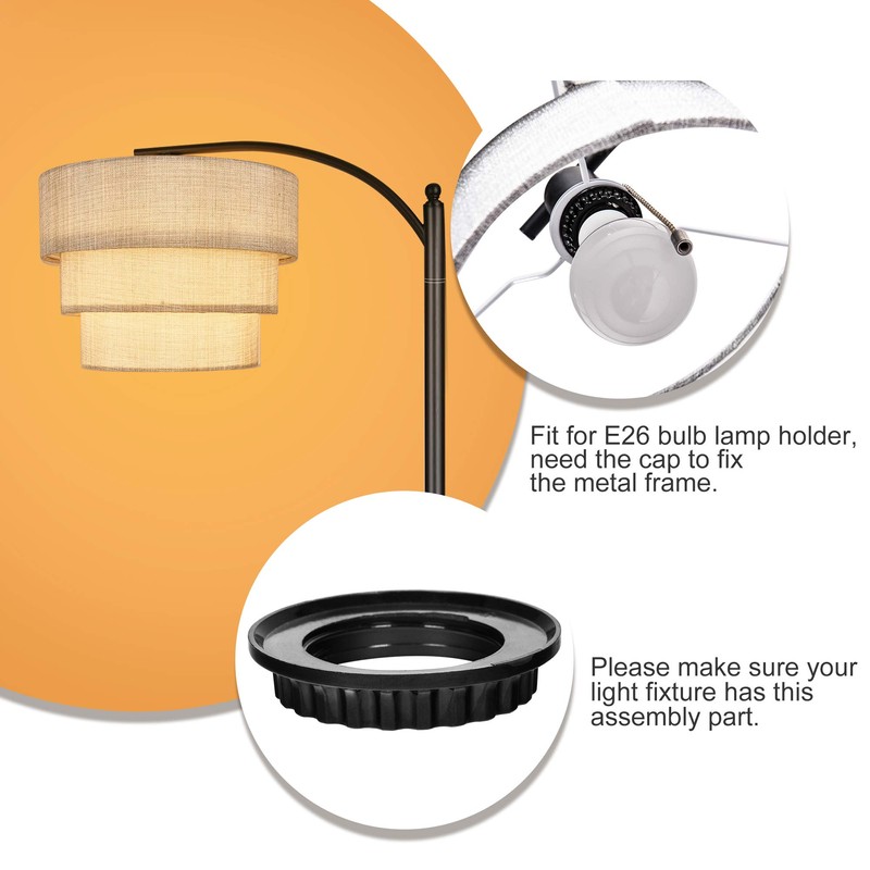 EDISLIVE 3-tier Drum Linen Lamp Shade for Pendant Lamp Floor