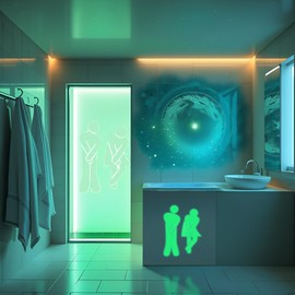 SquarezhenBo 1Pc Luminous Lid Toilet Funny DIY Sticker for Toilet Lid Wall Sticker Bathroom Seat Soft Close Wall Sticker，Bathroom Accessories