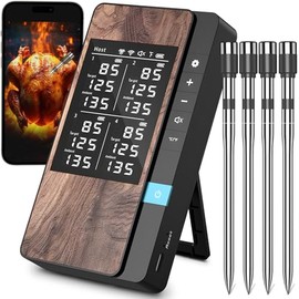 Inalámbrico Termómetro Carne - Termómetro Digital Cocina con Múltiples Sensores y Sondas Ultra Delgadas, Control por App y Manual - Precisión...      