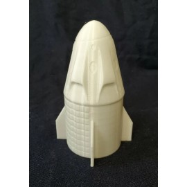 RayWin 3D Printed 1/70 SpaceX Dragon Capsule 4.6" White PLA Plastic