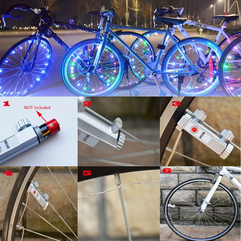 2pcs LED Waterproof Bicycle Wheel Light Bike Spoke Light Safety