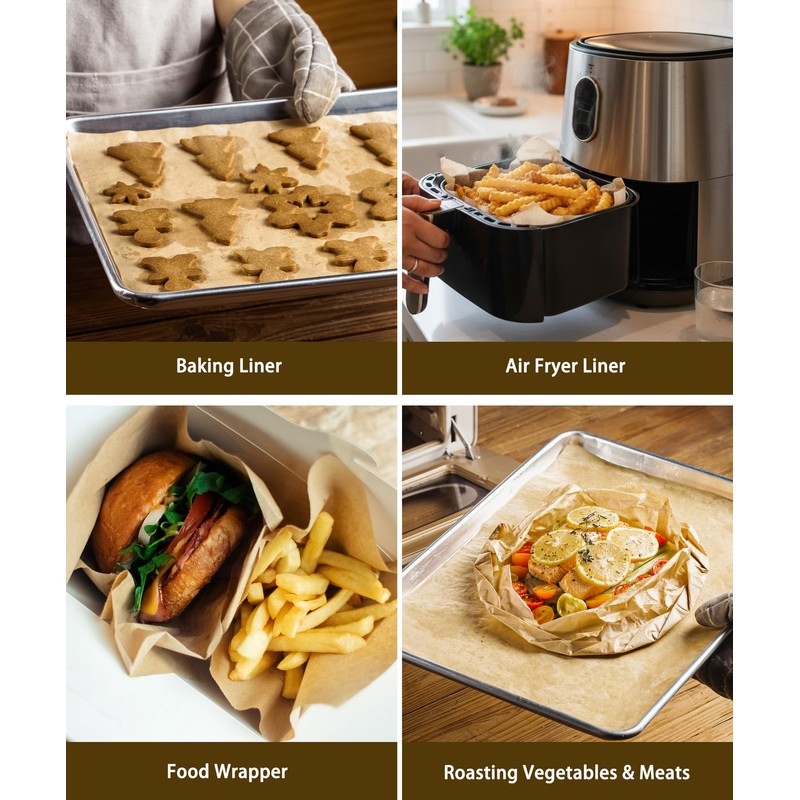Unbleached Parchment Paper Sheets – 12" x 16.5" Pre-Cut, Non-Stick,