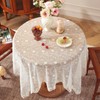 Huierxun White Lace Tablecloth 55 x 55 Inch Vintage Beige