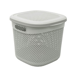JVL Droplette Design Plastic Storage Basket, 15L, 28 x 32 x 31 cm Approx, Grey, One Size