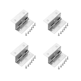 dophee 4Pcs Silver Three-Folding Folding Hinges, Vintage Decorative Hinges for Cabinet Door Luggage Jewelry Box Wooden Case Wardrobe Chest Furniture Hardware, 44mm/1.73"