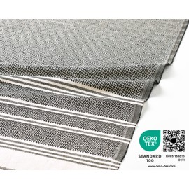 Hammam towel - Beach towel XXL made from 100% recycled cotton - Quick-drying Turkish hammam beach towels, fouta, pestemal Turkish towels ideal as a Turkish blanket – Anthracite – 100x200cm Diamond