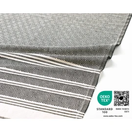 Hammam towel - Beach towel XXL made from 100% recycled cotton - Quick-drying Turkish hammam beach towels, fouta, pestemal Turkish towels ideal as a Turkish blanket – Anthracite – 100x200cm Diamond
