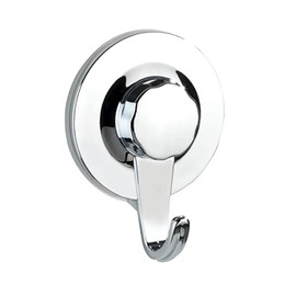 WENKO Static-Loc® Plus Valenza Wall Hook Chrome - Towel Hook, Coat Hook, Attachment Without Drilling, Plastic (ABS), 6.2 x 8.5 x 2.5 cm, Chrome