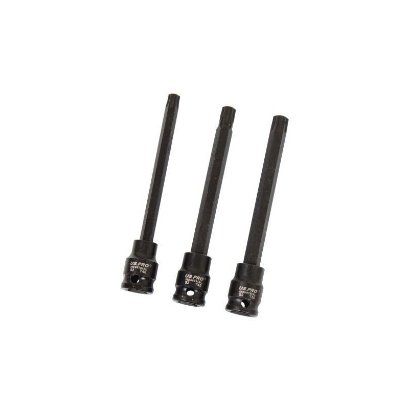 US PRO Industrial 8pc 3/8" DR Extra Long Impact Star