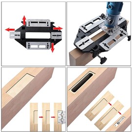Door Hinge Jig, Aluminum Alloy Door Hinge Installation Kit with Adjustment Wrench and Trimming Knife for Door Lock Installation