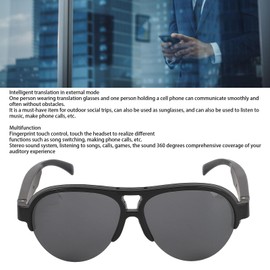 Goshyda Bluetooth Sunglasses, Smart Glasses Open Ear Style with Translation in 137 Languages, Touch Control, Music, Call, for Android, iOS, Built-in Microphone