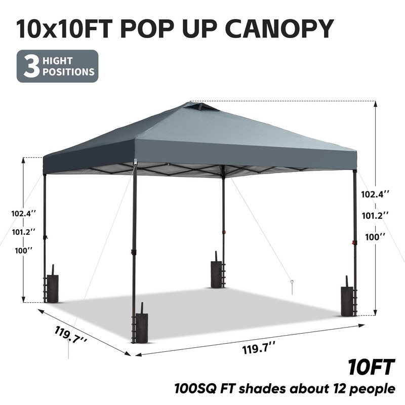 GDY 10x10 Pop Up Canopy Tent, Easy Set up Outdoor