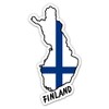 Squiddy Finland Map with Flag - Vinyl Sticker Decal for Phone, Laptop, Water Bottle - 3"
