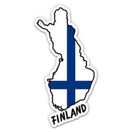 Squiddy Finland Map with Flag - Vinyl Sticker Decal for Phone, Laptop, Water Bottle - 3"