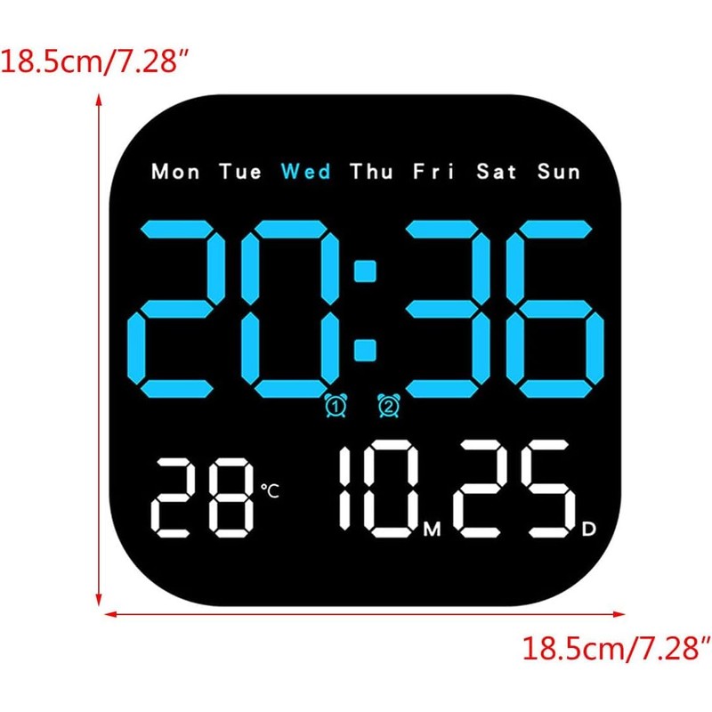 LED Digital Clock, Wall Clock, Silent, Wall Clock, Alarm Clock,