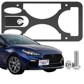 Heavy Duty Front License Plate Frame Compatible with Hyundai Elantra GT 2017-2021, No Drill Tow Hook Mount, Anti-Theft License Plate Holders Bracket, Rust-Proof, Rattle Proof Car Accessories