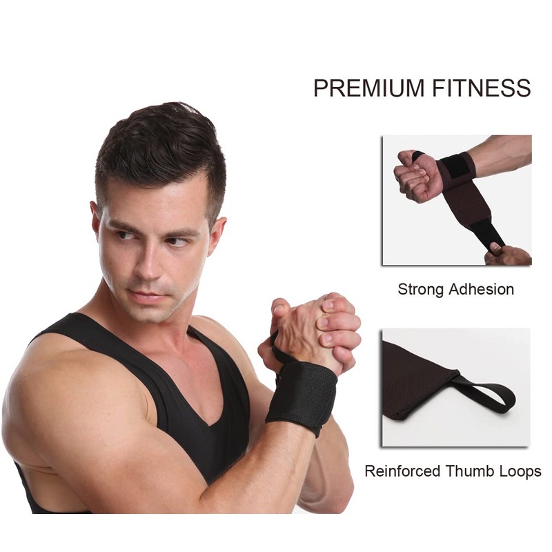 2 Pack Wrist Brace Wrist Straps for Weightlifting, Wrist Straps