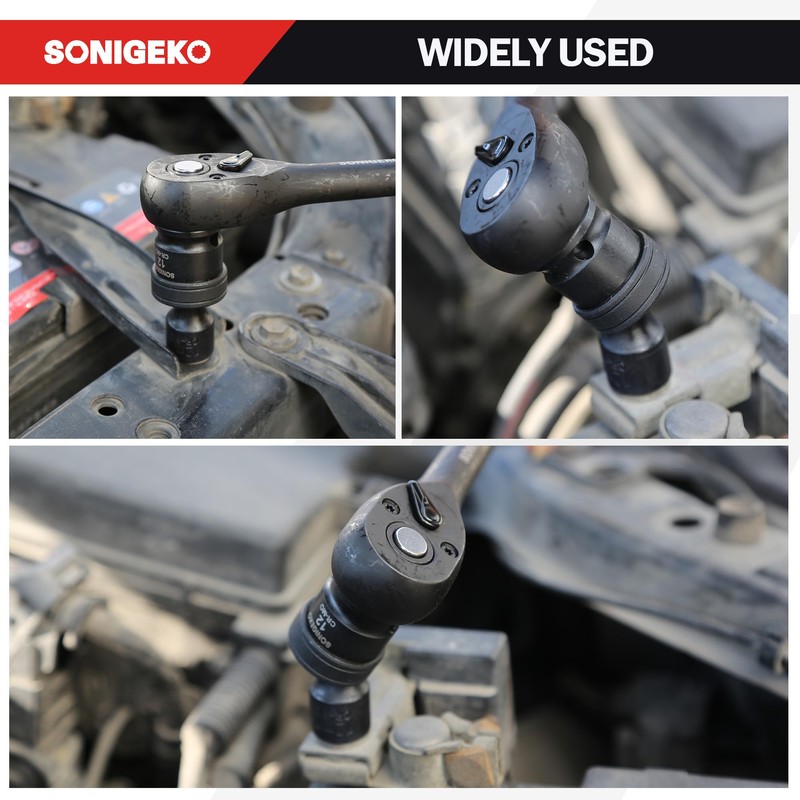 SONIGEKO 3/8" Drive Impact Swivel Socket Set, 20 Piece Swivel