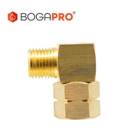 BOGAPRO Connection angle 90 degrees, gas connection angle with 1/4 inch left-hand thread, material brass polybag