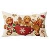 Christmas Gingerbread Man Lumbar Decorative Throw Pillow Cover 12 x