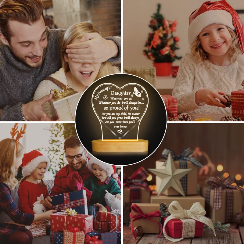 Attivolife Daughter Gift from Parent, 3D Night Light Warm Color