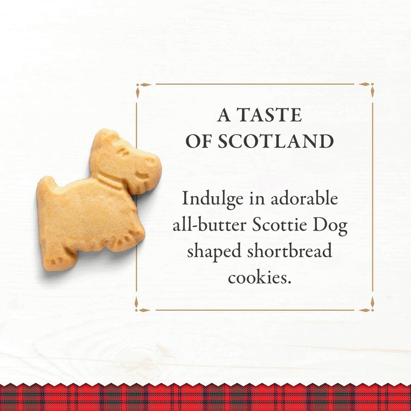 Walker's Shortbread Traditional Scottie Dog Shaped Cookies, All-Butter Shortbread Cookies,