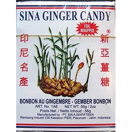 4 Boxes Sina Ginger Candy (Ting Ting Jahe) 2 oz.