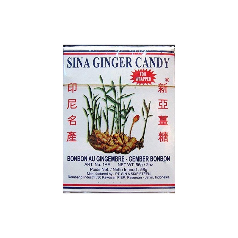4 Boxes Sina Ginger Candy (Ting Ting Jahe) 2 oz.