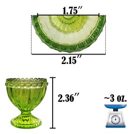 NobleEgg Egg Cups for Soft Boiled Eggs | Green Yellow Glass | 2 Egg Spoons | Set for 2