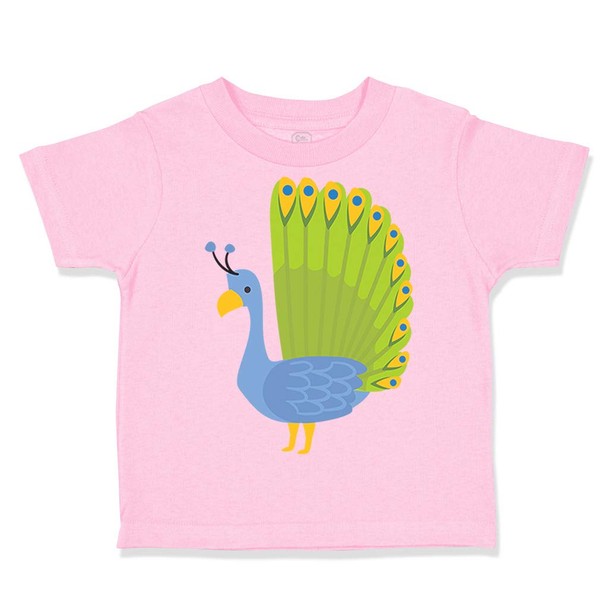 Toddler T-Shirt Zoo Peacock Spread Tail Zoo Funny Cotton Colorful