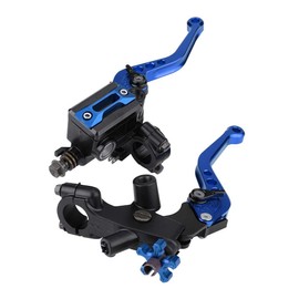 Longzhou 1 Pair Universal Motorcycle Brake Brake Clutch Lever Master Cylinder Brake Clutch Levers (Blue)