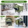 TENDWARE Heated Cat House for Outside Outdoor Cat House with