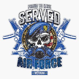 Air Force Military Veteran - Proud to Have Served Vinyl Sticker Waterproof Decal Laptop Wall Window Bumper Sticker 5"F
