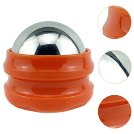Perfk Handheld Rolling Fitness Ball Massage Roller Ball Lightweight Stable Yoga Cold Hot Therapy Ball for Feet Shoulders Back Neck, Orange