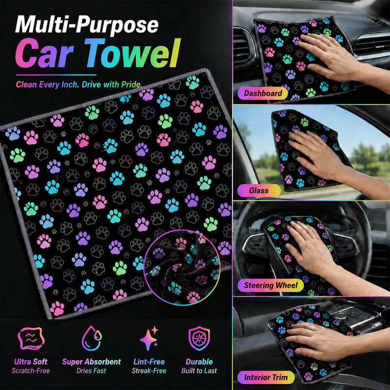 Sea Turtle Microfiber Towels for Cars, Scratch-Free Auto Cleaning Cloths