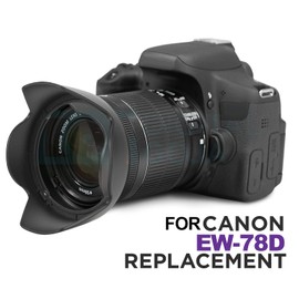 Lens Hood,Tulip Flower Lens Hood for Canon EF-S 18-200mm f/3.5-5.6 is Lens,EW-78D ABS Mount Lens Hood Replacement,Lens Hood Shade for Canon