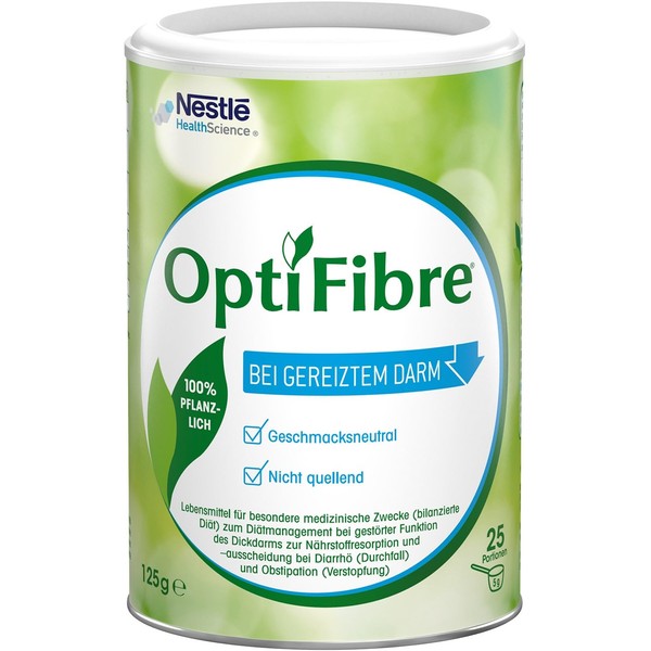 OptiFibre 125 g tin | soluble fibre | for irritated intestines | can restore intestinal flora and normalise nutrient absorption | 100% vegetable | tasteless, well soluble without swelling