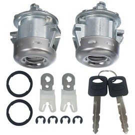 Gorniloxam Front Door Lock Cylinder Tumbler w/Key, Replacement for Ford F150 F250 F350 F450 Explorer Expedition for Ranger E150 E250 for Lincoln No. 7C3Z1521990A (Left Right Door Lock W/Clip) 1 Pair