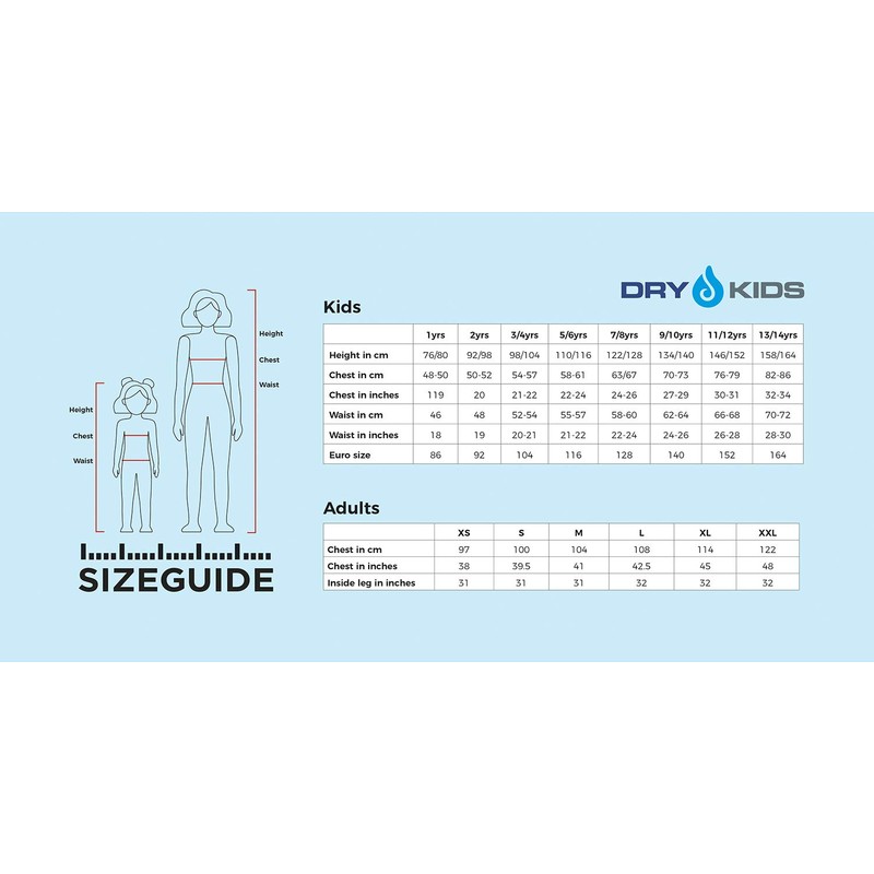 DRY KIDS Waterproof Rainsuit Navy 11/12yrs