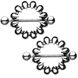 Pierced Owl Dragon Claw Stainless Steel Nipple Shields, Sold as a Pair