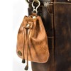 1 Pcs Leather Mini Medieval Pouch Keychain, small leather drawstring