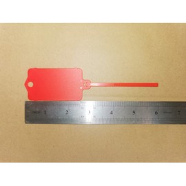 100pcs Reusable Blank Plastic Tags Ties Key Tags 1.45"*2.48" Serrated Tension Sealing Strap with Large Label Plastic Tie Mark Label Waterproof Hang Sign Write on Tag (Red, 100pcs)