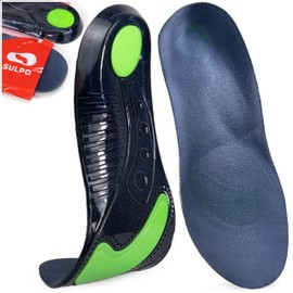 SULPO Insoles for everyday use, gel insoles for work shoes, sports shoes, shock-absorbing insoles, non-slip, for men and women, multicoloured