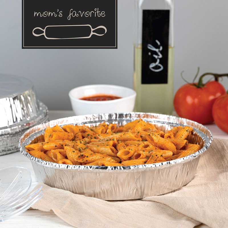 PLASTICPRO 9'' Inch Round Tin Foil Pans Disposable Aluminum, Freezer