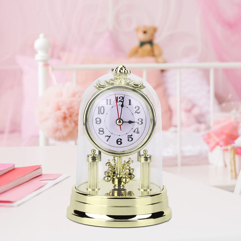 Table Clock, European Retro Style Living Room Clock Antique Silent